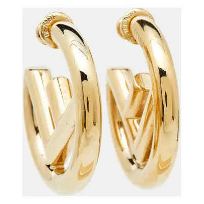 Fendi F is Fendi Gold Tone Hoop Earrings