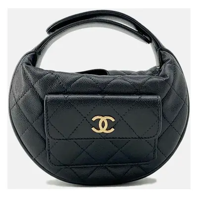 Chanel Black Caviar Leather Mini Handbag