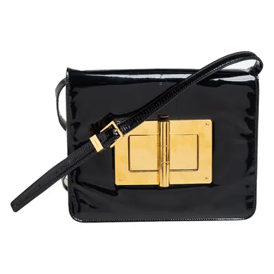 Tom Ford Black Patent Leather Natalia Crossbody Bag