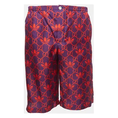 Gucci X Adidas Marco GG/Trefoil Print Silk Shorts