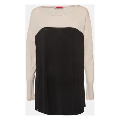 Weekend Max Mara Pink/Black Colorblocked Jersey Top