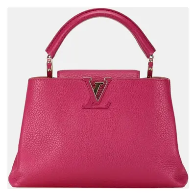 Louis Vuitton Pink Taurillion Leather BB Capucines Top Handle Bag