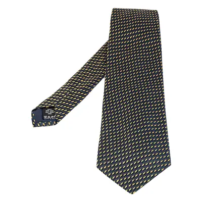 Valentino Dark Blue Jacquard Silk Traditional Tie