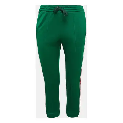 Gucci Green Jersey Side Stripe Detail Technical Joggers