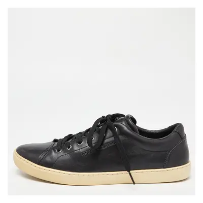 Dolce & Gabbana Black Leather Lace Low Top Sneakers Size