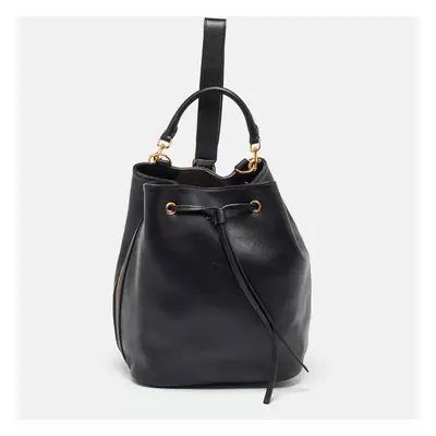 Saint Laurent Black Leather Emmanuelle Bucket Bag