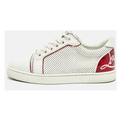 Christian Louboutin White Leather and PVC Trimmed Fun Vieira Trainers Size 34.5