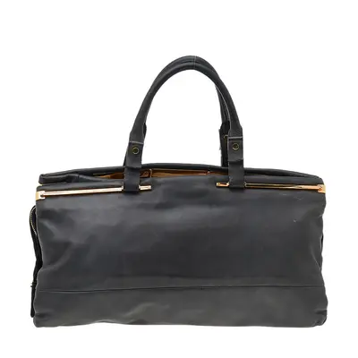 Lanvin Dark Grey/Black Leather Satchel