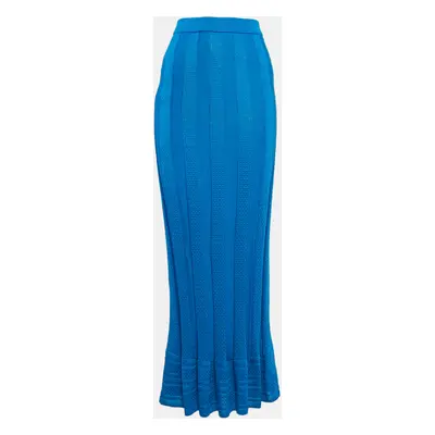 M Missoni Blue Stripe Pattern Knit Maxi Skirt