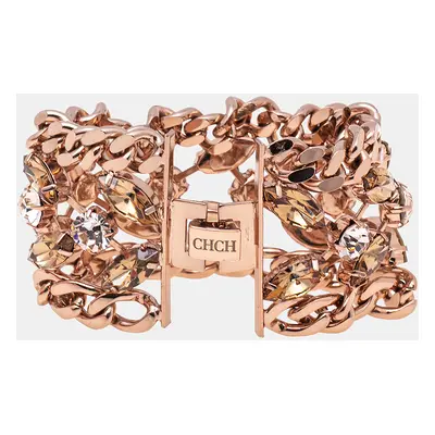 Carolina Herrera Crytsals Gold Tone Bracelet