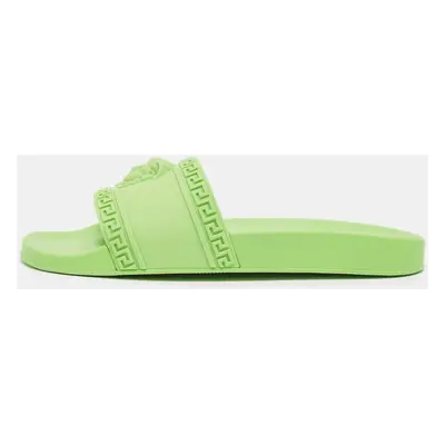 Versace Neon Green Rubber Palazzo Pool Slides Size