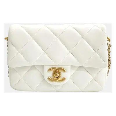 Chanel White Leather My Perfect Mini Crossbody Bag