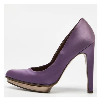 Marni Purple Satin Platform Pumps Size 38.5