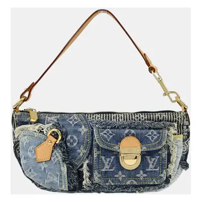 Louis Vuitton Blue Monogram Denim Patchwork Pouchy Handbag