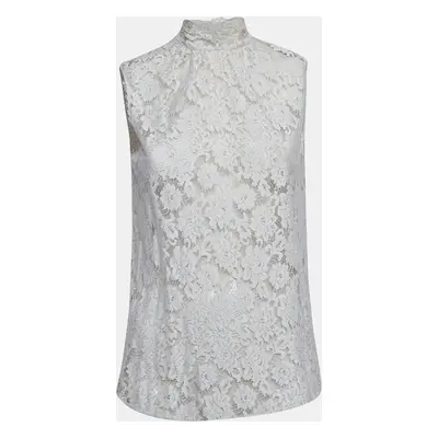 Dolce & Gabbana Cream Lace Sleeveless Top