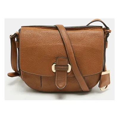 MICHAEL Michael Kors Brown Leather Flap Crossbody Bag