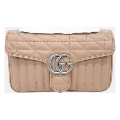 Gucci Beige Leather Small Marmont Matelasse Shoulder Bag