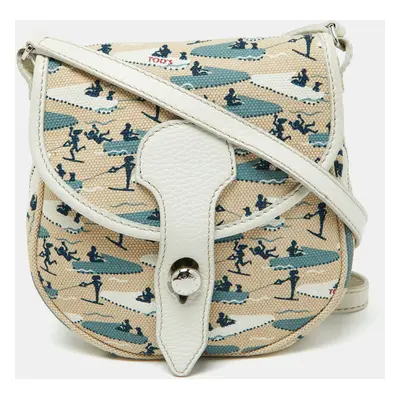 Tod's Multicolor Printed Canvas and Leather Crossbody Bag