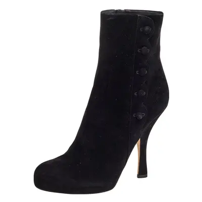 Dolce & Gabbana Black Suede Ankle Length Boots Size