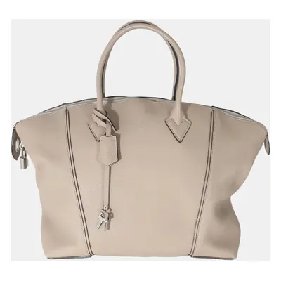 Louis Vuitton Beige Leather Soft Lockit PM Tote Bag