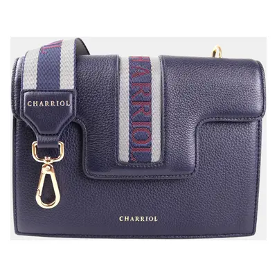 Charriol Dark Blue Leather Deauville Crossbody