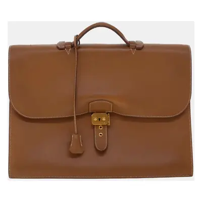 Hermes Brown Leather Epsom Sac à Dépêches Briefcases Bag