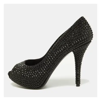 Dolce & Gabbana Black Satin Embellishments Pumps Size