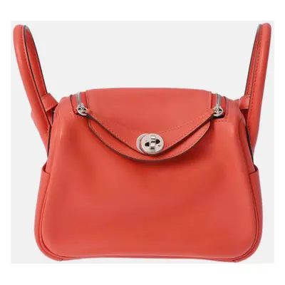 Hermes Lindy Rose Texas Swift Leather Bag