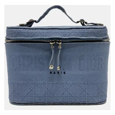 Dior blue Embroidery Vanity bag