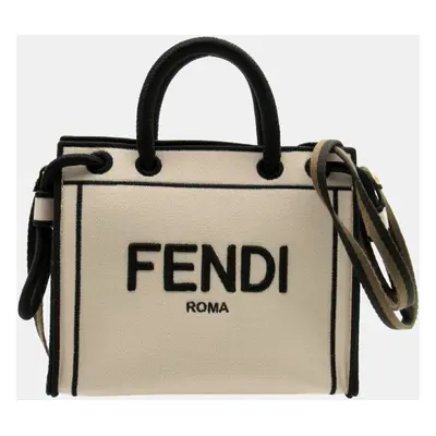 Fendi Canvas Beige Black shoulder bag