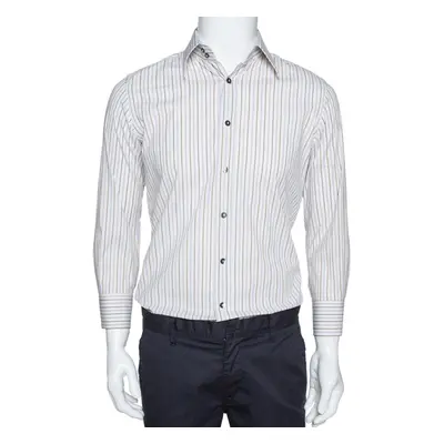 Dolce & Gabbana Multicolor Striped Cotton Slim Fit Button Front Shirt