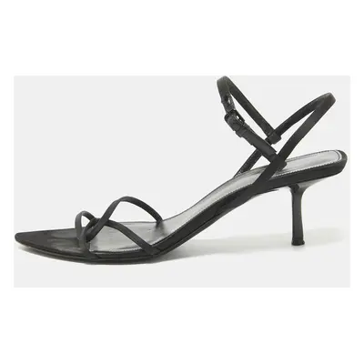 Saint Laurent Black Satin Clara Sandals Size