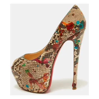 Christian Louboutin Multicolor Python Carnival Highness Pumps Size