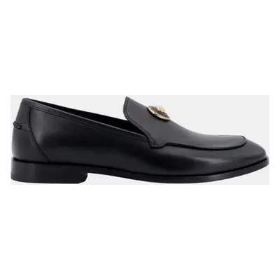 Versace Black Leather Slippers EU