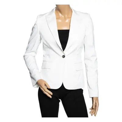 D&G White Cotton Single Breasted Blazer