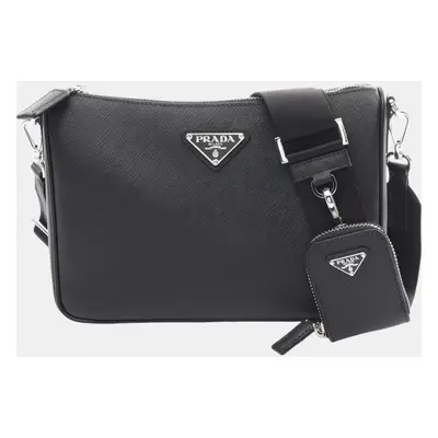 Prada Saffiano Saffiano Leather Black Travel Bag