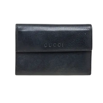 Gucci Black Leather French Trifold Wallet