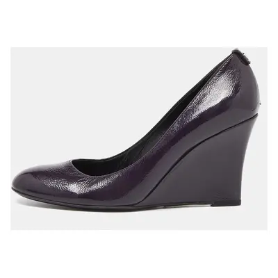 Gucci Purple Patent Leather Wedge Pumps Size