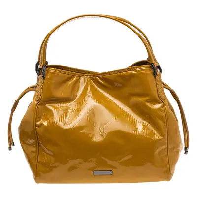 Burberry Mustard Patent Leather Large Bilmore Tote