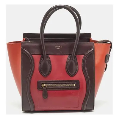 Celine Tri Color Leather Micro Luggage Tote