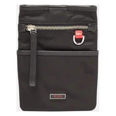 TUMI Black Nylon and Leather Pouch