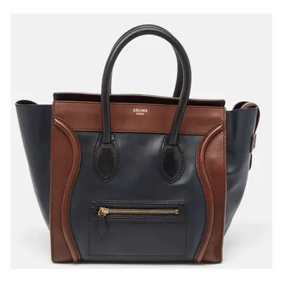 Celine Tricolor Leather Mini Luggage Tote