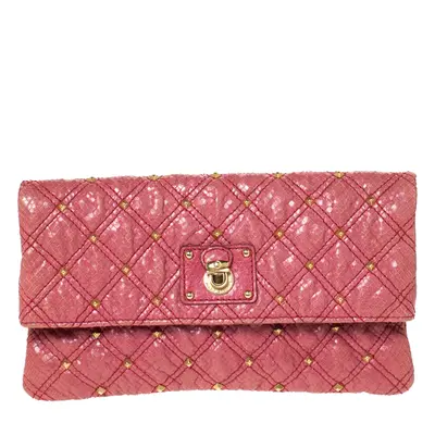 Marc Jacobs Pink Studded Leather Eugenie Clutch