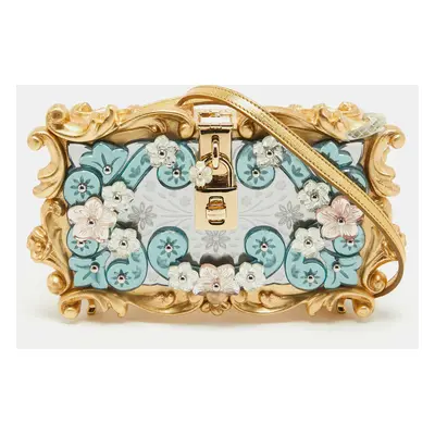 Dolce & Gabbana Multicolor Acrylic Mirrored Baroque Dolce Box Bag