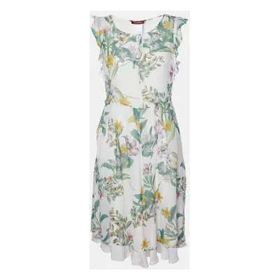 Max Mara Studio Multicolor Floral Printed Silk Short Dress