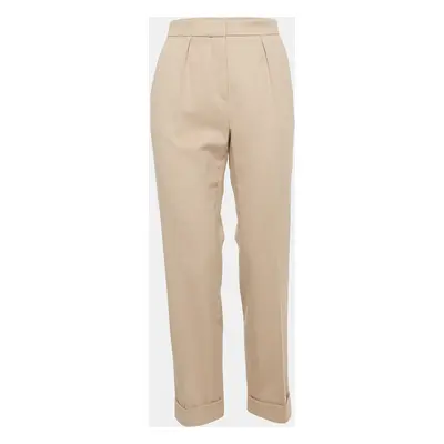 Max Mara Beige Felt Straight Leg Trousers