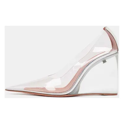 Amina Muaddi Transparent PVC Ane Wedge Pumps Size 38.5