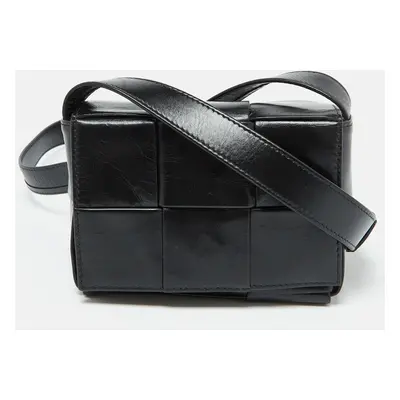 Bottega Veneta Black Leather Cassette Crossbody Bag