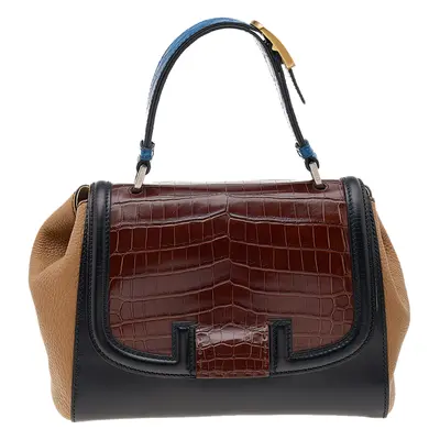 Fendi Multicolor Leather And Crocodile Silvana Satchel