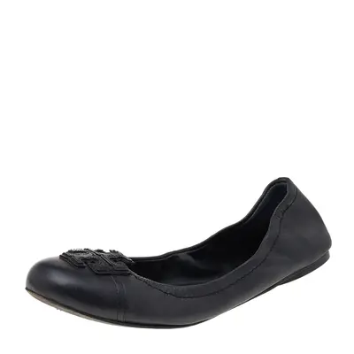 Tory Burch Black Leather Ballet Flats Size 39.5